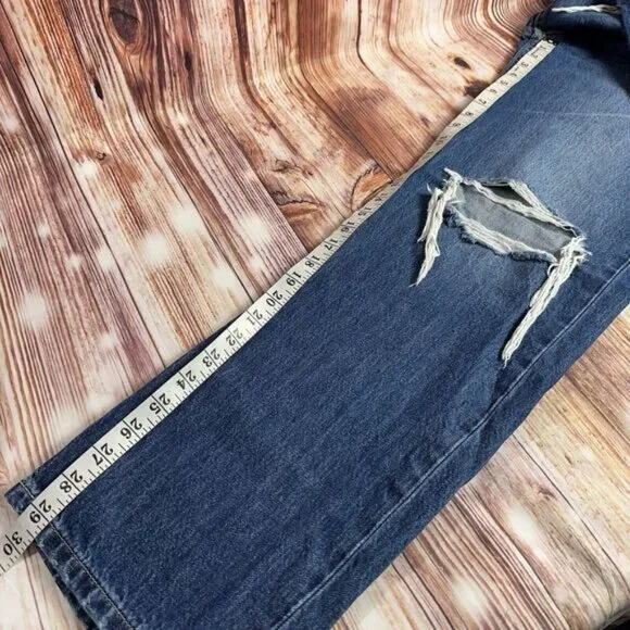 Levi's LOW PRO STRAIGHT Leg Sz 28 Blue Distressed Jeans Denim Pants 29x29.5 - Picture 8 of 13